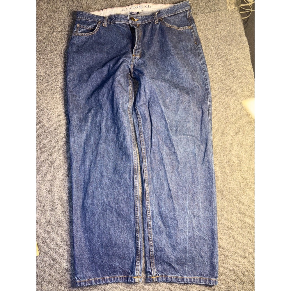 Lands' End Jeans Men's 38x30 Blue‎ Traditional Fit Straight Leg 5-Pocket Design
